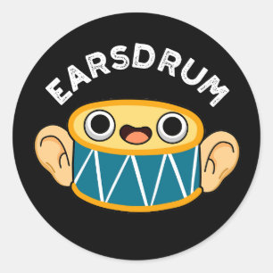 Adesivo Earsdrum Funny Drummer Eardrum Pun Dark BG