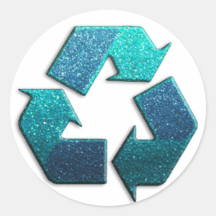Adesivo Earth Climate Change Blue Glitter Reciclar Símbol