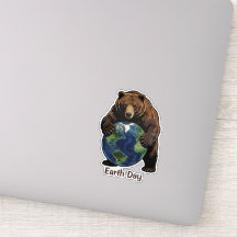Earth Day Bear Hugging Planet Design