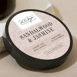 Adesivo Earthy Beige Bohemian Logo Candle Jar Lid