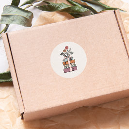 Adesivo Earthy Minimal Boho Wild Flower Book Themed 