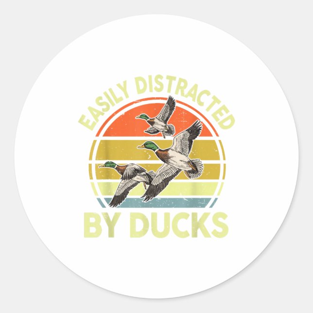 Adesivo Easily Distracted Duck Hunting Gift Dad Hunter Son (Frente)