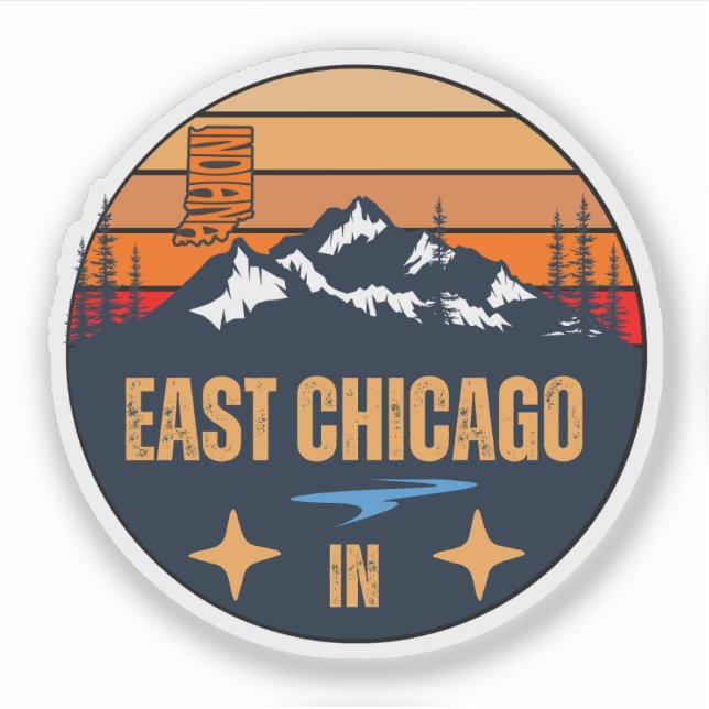 Adesivo East Chicago, Indiana (Frente)