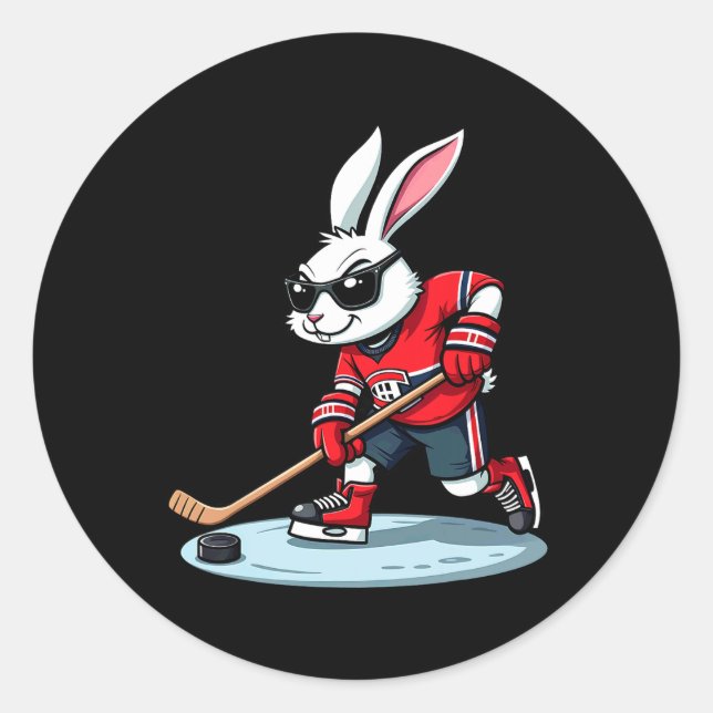 Adesivo Easter Bunny Playing Hockey  (Frente)