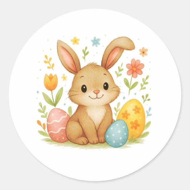 Adesivo Easter Bunny with Eggs Sticker (Frente)