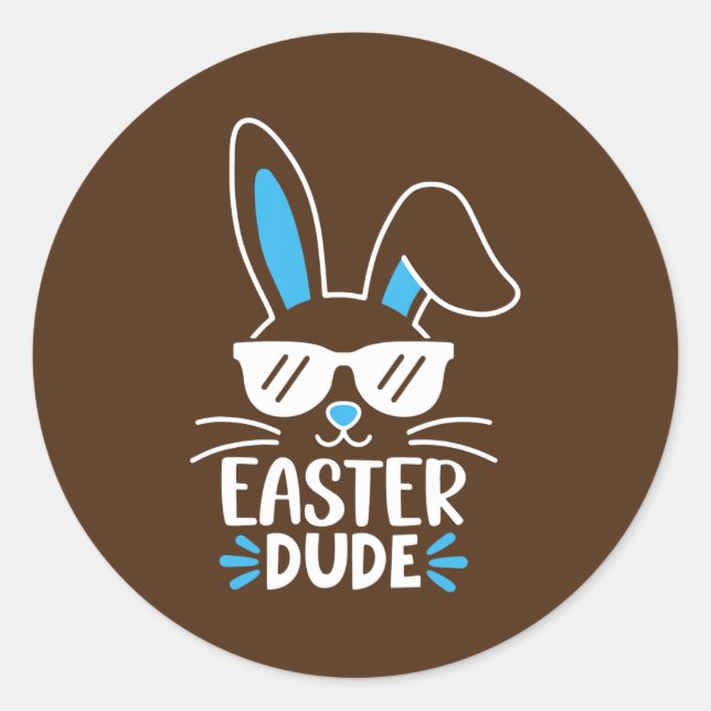 Adesivo Easter Dude Bunny Sunglasses Easter Day For Boy (Frente)
