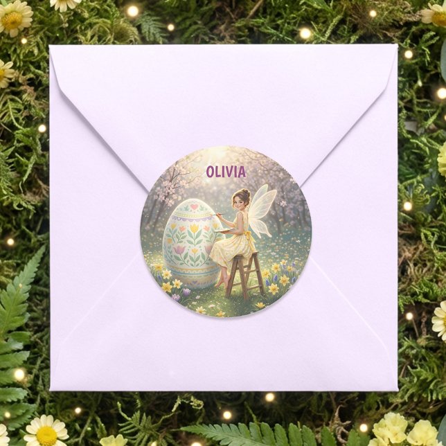 Adesivo Easter Fairy Painting Egg Spring (Criador carregado)