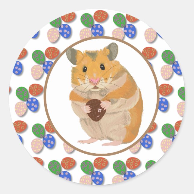 Adesivo Easter Hamster with Chocolate Eggs  (Frente)