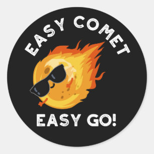 Adesivo Easy Comet Easy Go Engraçado Astronomia Pun Dark B