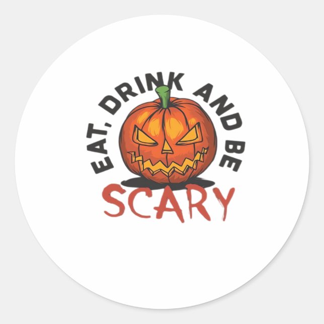 Adesivo Eat Drink And Be Scary Halloween Design (Frente)