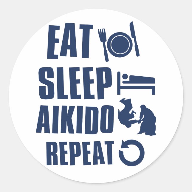 Adesivo Eat Sleep Aikido (Frente)