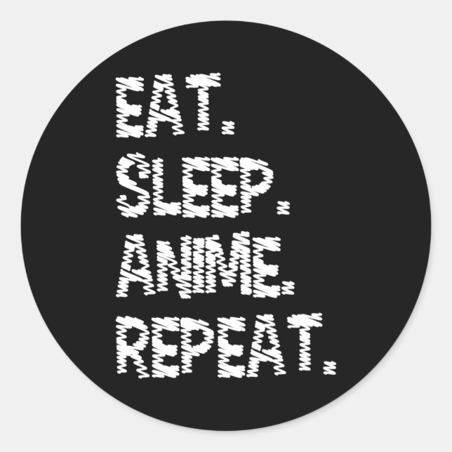 Adesivo Eat Sleep Anime Repeat| Design for Anime Lover (Frente)