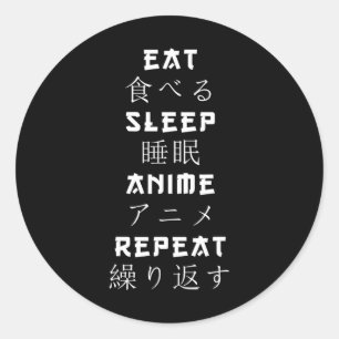 Adesivo Eat Sleep Anime Repete O Passo Japonês Do Manga
