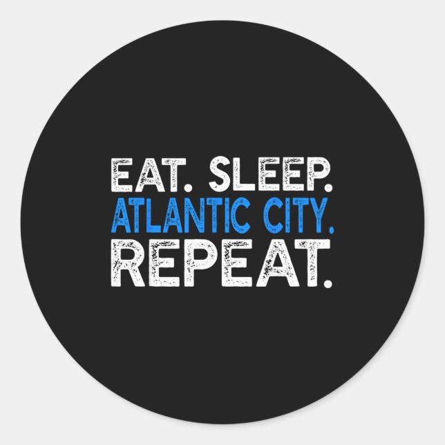 Adesivo Eat Sleep Atlantic City Repeat - Funny New Jersey  (Frente)