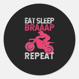 Adesivo Eat Sleep Braap Repeat Funny Dirt Bike Motocross