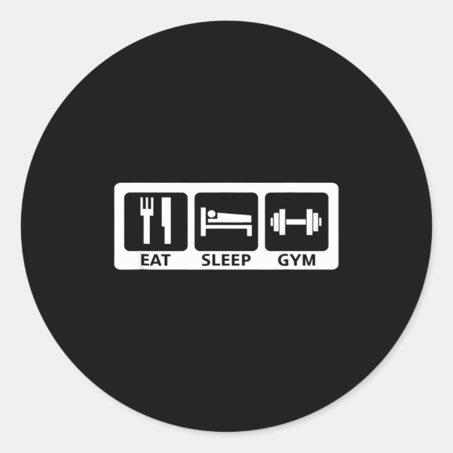 Adesivo Eat Sleep Gym Fitness Trainer Workout Gift  (Frente)