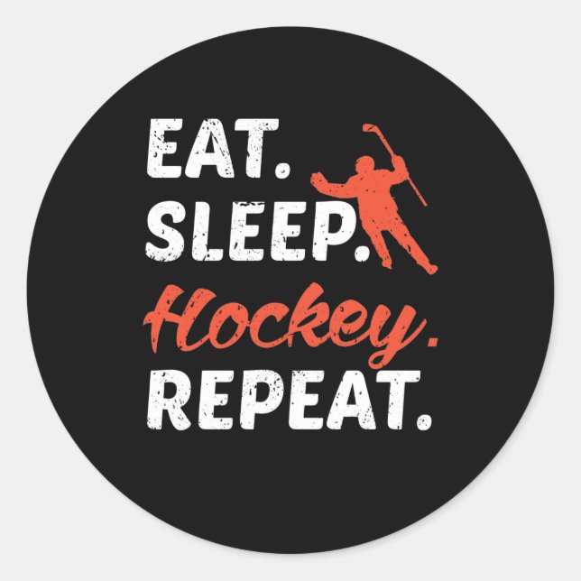 Adesivo Eat Sleep Hockey Repeat (Frente)