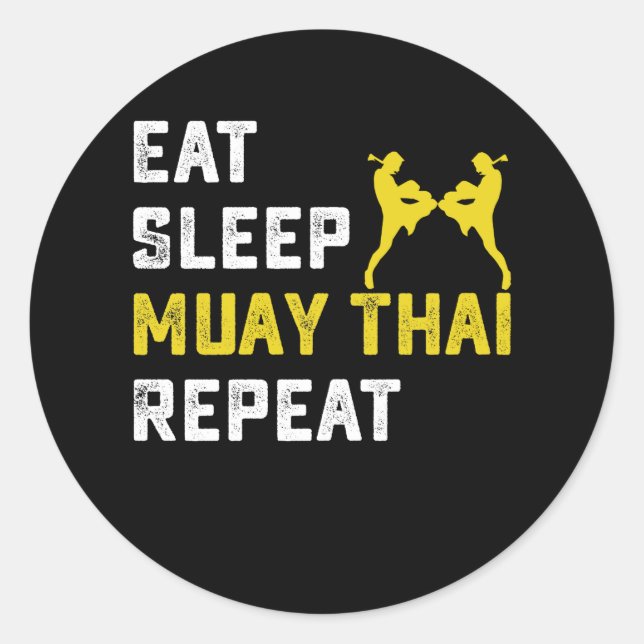 Adesivo Eat Sleep Muay Thai Repeat Gift (Frente)