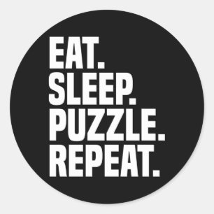 Adesivo Eat Sleep Quebra-cabeça Repetit Quebra-cabeça Coll