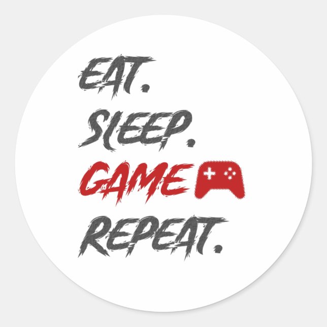 Adesivo Eat Sleep Repetir o ajuste (Frente)
