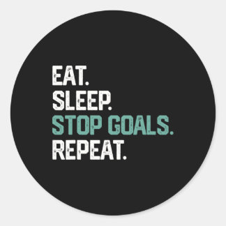 Adesivo Eat Sleep Stop Goals Repeat Goalie Soccer Hockey K