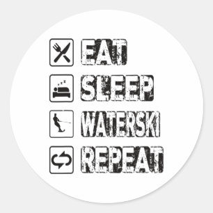 Adesivo Eat Sleep Waterski Repeat Waterski Water Skiski Wa