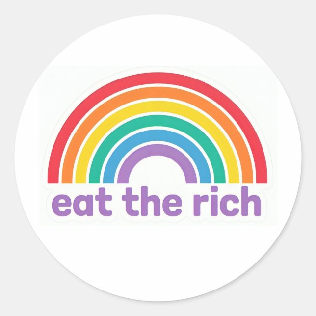 Adesivo Eat The Rich Rainbow Retro stickers (Frente)