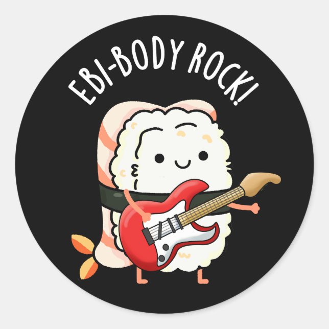 Adesivo Ebi-body Rock Funny Rocker Sushi Pun Dark BG (Frente)