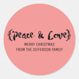 Adesivo Ebony Elegant Desenhou Feriado de Paz e Amor