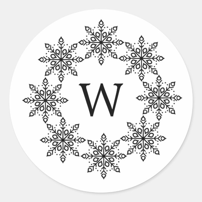 Adesivo Ebony Snowflake Wreath Holiday Stickers (Frente)