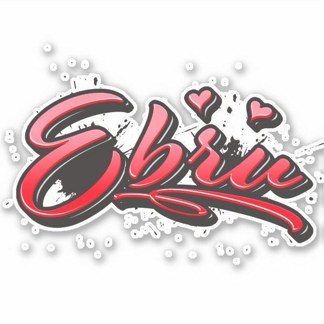 Adesivo Ebru red Heart Graffiti Aufkleber Sticker (Frente)