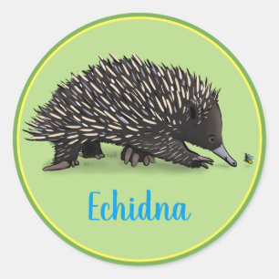 Adesivo Echidna bonito com desenhos animados do inseto