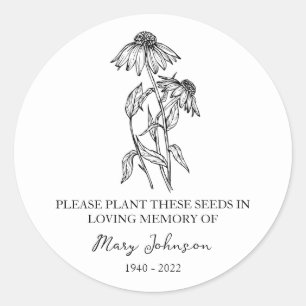 Adesivo Echinacea Memorial Funeral Seed Packet
