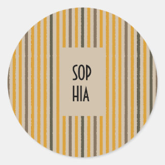 Adesivo Echo Trails Round Stickers - Stripes de mostarda