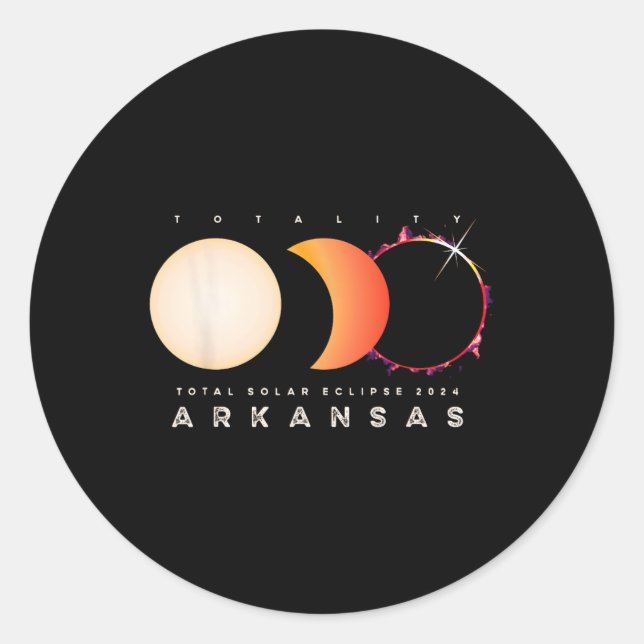 Adesivo Eclipse 2024 Astronomy Total do Arkansas (Frente)