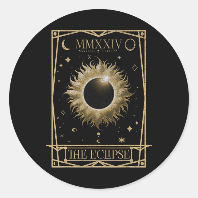Adesivo Eclipse Solar 2024 Astronomia Total Eclipse Tarot  (Frente)
