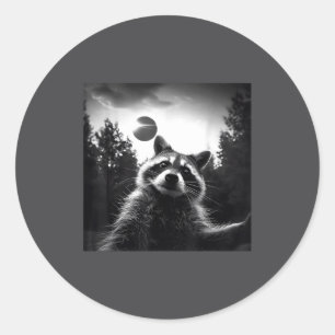 Adesivo Eclipse Solar 2024 Funny Raccoon Selfie Eclipse To