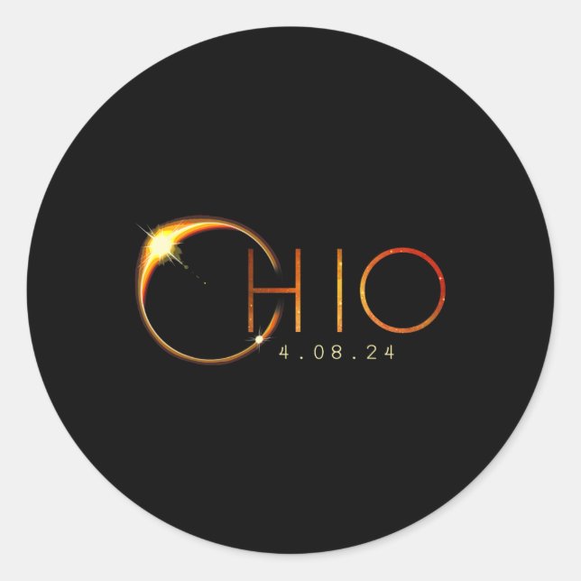 Adesivo Eclipse Solar 2024 State Ohio Total Eclipse Solar (Frente)