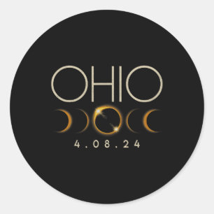 Adesivo Eclipse Solar 2024 State Ohio Total Eclipse Solar