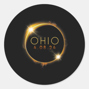Adesivo Eclipse Solar 2024 State Ohio Total Eclipse Solar
