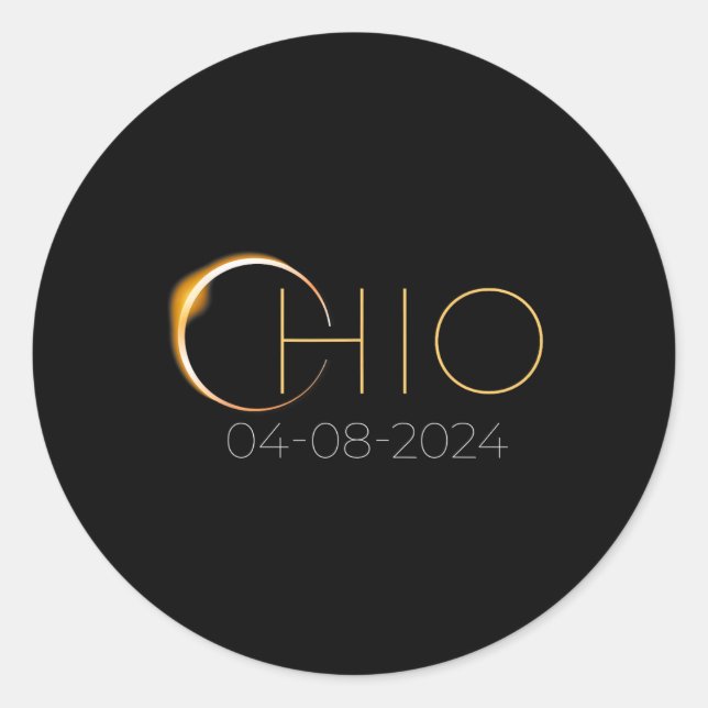 Adesivo Eclipse Solar 2024 State Ohio Total Eclipse Solar (Frente)
