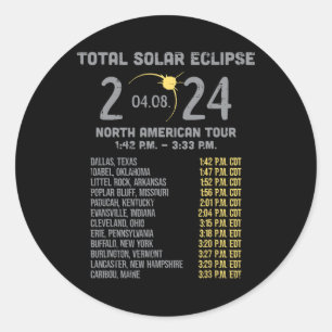 Adesivo Eclipse Solar 2024 Totalidade abril 8 Homens Mulhe