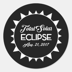 Adesivo Eclipse solar 21 de agosto de 2017 total preto e