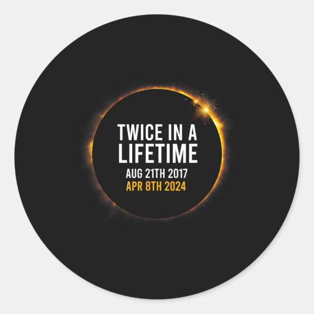 Adesivo Eclipse Solar Abr 8 2024 Totalidade Duas Vezes Em  (Frente)
