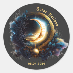 Adesivo Eclipse Solar Astronomia Esotérica Vintage Design