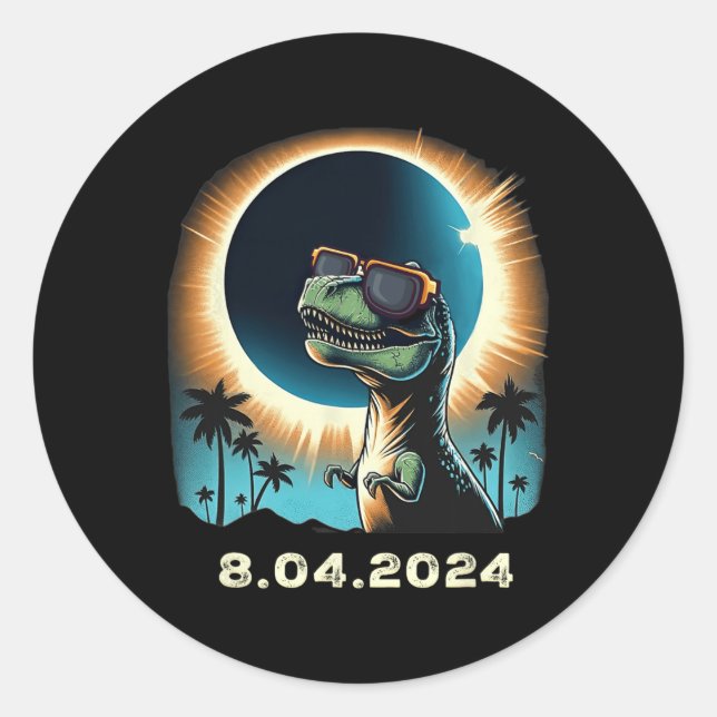 Adesivo Eclipse Solar Dino Com Gles Eclipse Solares (Frente)