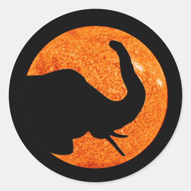 Adesivo Eclipse Solar do Perfil do Elefante (Frente)
