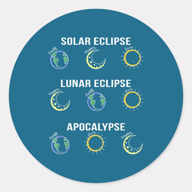 Adesivo Eclipse Solar Eclipse Lunar Apocalipse (Frente)