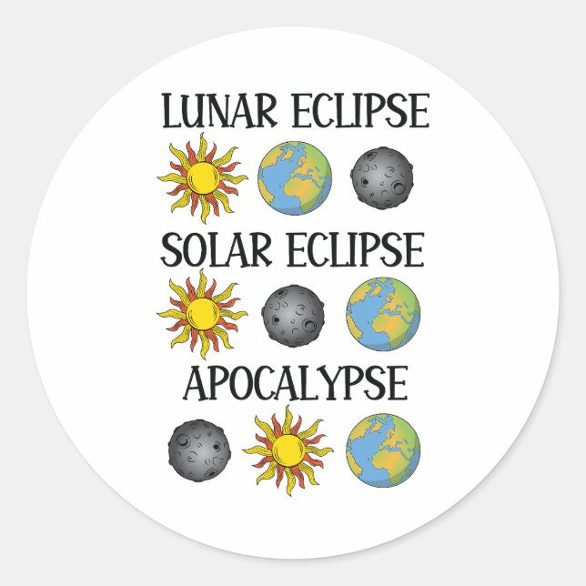 Adesivo Eclipse Solar Eclipse Solar Apocalypse Espaço Engr (Frente)