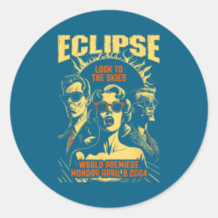 Adesivo Eclipse Solar Ficção Científica Vintage